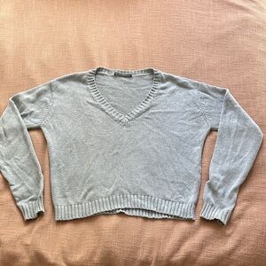 Brandy Melville Soft Light Gray V-Neck Sweater